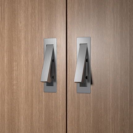 Tatami Silver Drawer Handle Embedded Rotating Concealed Cabinet Pull Invisible