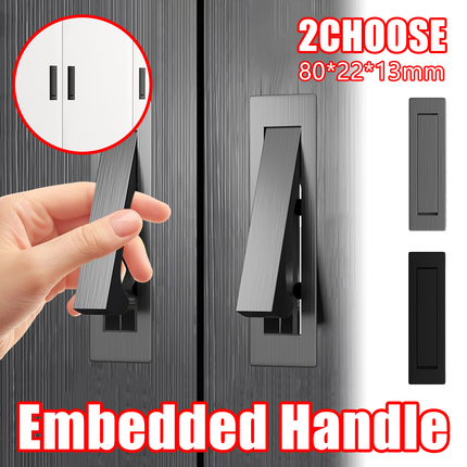 Tatami Silver Drawer Handle Embedded Rotating Concealed Cabinet Pull Invisible