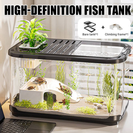 Creative Clear Fish Tank Transparent Aquarium With Lid For Desktop Decoration