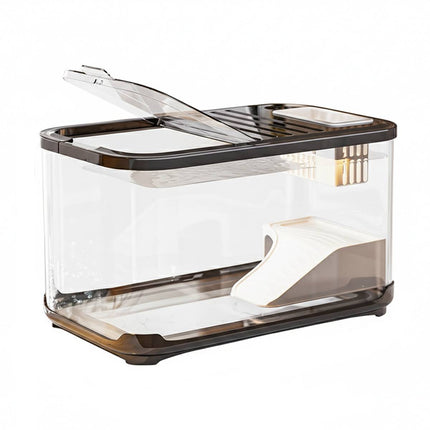 Creative Clear Fish Tank Transparent Aquarium With Lid For Desktop Decoration