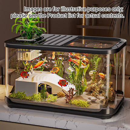 Creative Clear Fish Tank Transparent Aquarium With Lid For Desktop Decoration