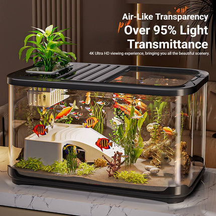 Creative Clear Fish Tank Transparent Aquarium With Lid For Desktop Decoration