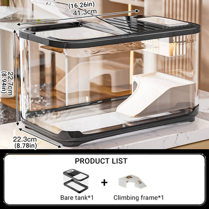Creative Clear Fish Tank Transparent Aquarium With Lid For Desktop Decoration