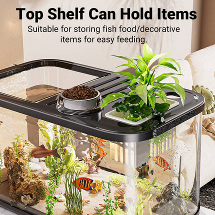 Creative Clear Fish Tank Transparent Aquarium With Lid For Desktop Decoration