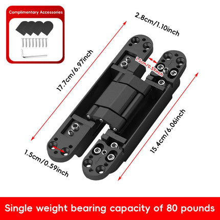 2Pcs Concealed 3D Silent Door Hinge Cross Hinge For Cabinet Wood Door Furniture