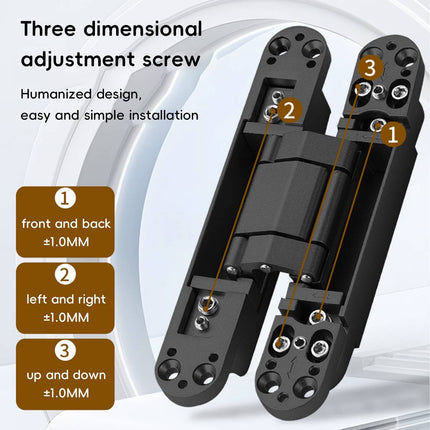 2Pcs Concealed 3D Silent Door Hinge Cross Hinge For Cabinet Wood Door Furniture