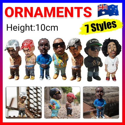 New Rapper Star Cool Hip Hop Guy Ornaments Creative Desktop Statue Home Decorate