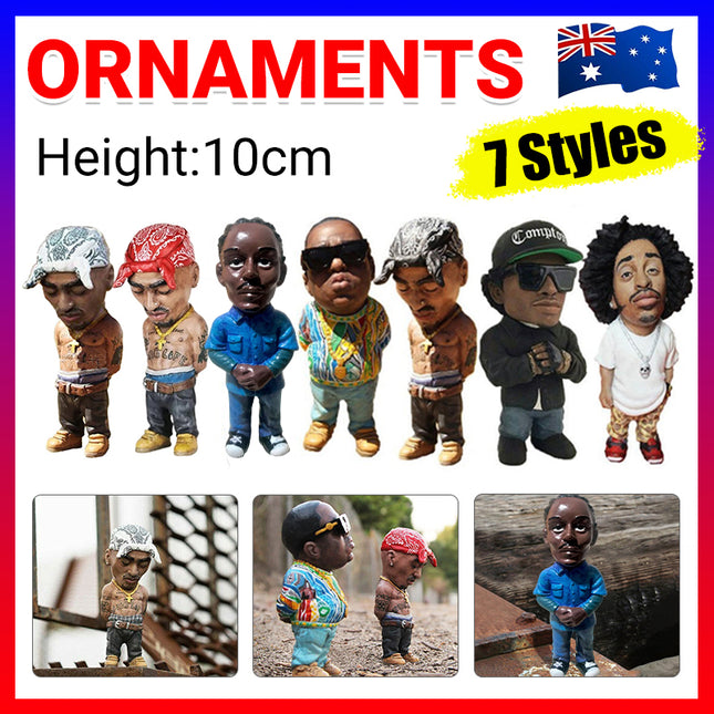 New Rapper Star Cool Hip Hop Guy Ornaments Creative Desktop Statue Home Decorate