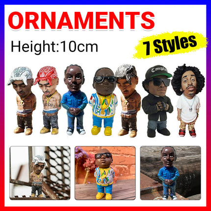 New Rapper Star Cool Hip Hop Guy Ornaments Creative Desktop Statue Home Decorate