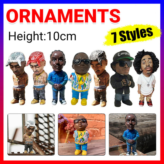 New Rapper Star Cool Hip Hop Guy Ornaments Creative Desktop Statue Home Decorate