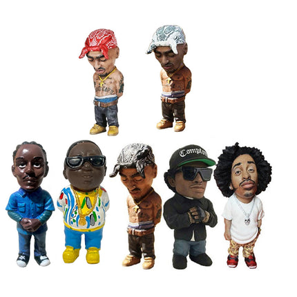 New Rapper Star Cool Hip Hop Guy Ornaments Creative Desktop Statue Home Decorate