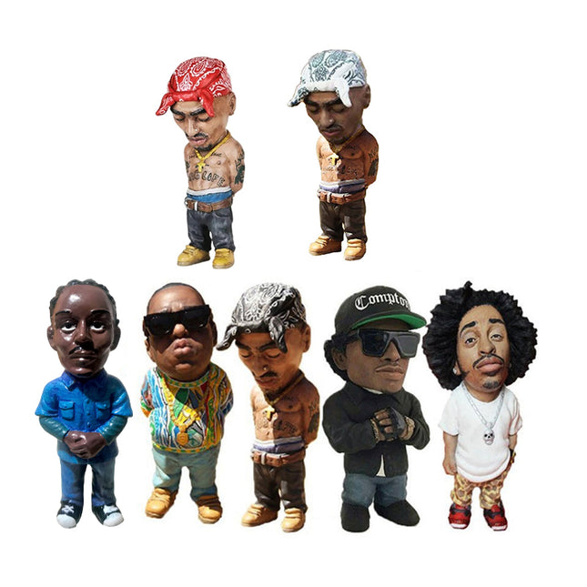 New Rapper Star Cool Hip Hop Guy Ornaments Creative Desktop Statue Home Decorate