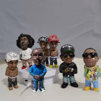 New Rapper Star Cool Hip Hop Guy Ornaments Creative Desktop Statue Home Decorate