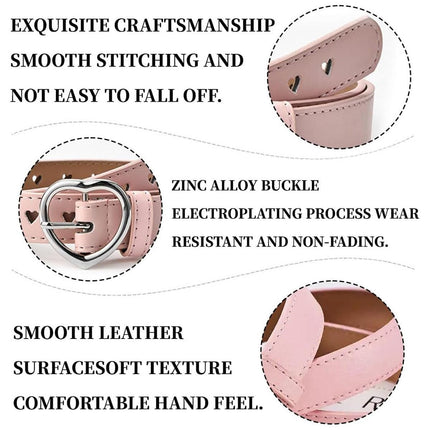 4pcs Women Hollow Out Belt Love Buckle Fashion Waist Belt Adjustable Strap