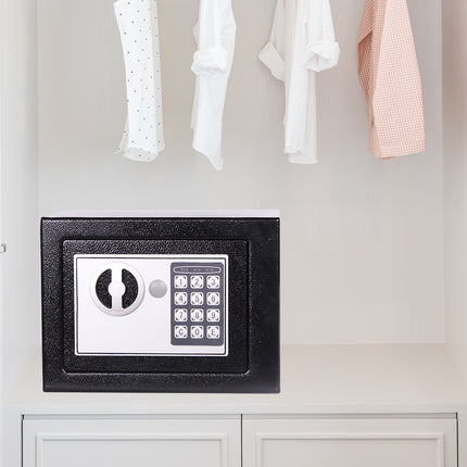 Digital Home Safe Box Keypad Lock Compact Security Cash Jewellery Storage