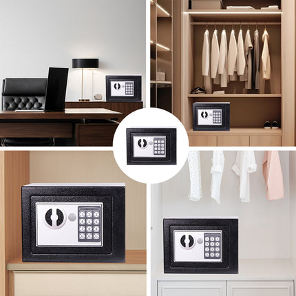 Digital Home Safe Box Keypad Lock Compact Security Cash Jewellery Storage