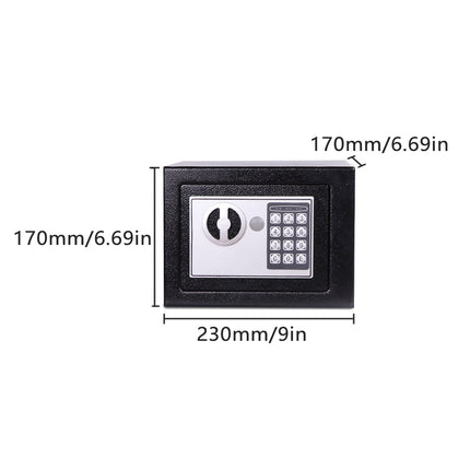 Digital Home Safe Box Keypad Lock Compact Security Cash Jewellery Storage