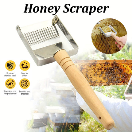 Stainless Steel Honey Scraper Uncapping Fork Beekeeping Tool 17 Tine