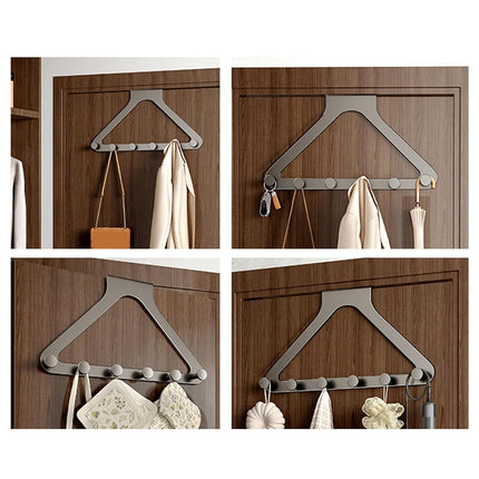 Door Hanger Hook Rack Over The Door Organizer with 6 Hooks for Coat Jacket Bag