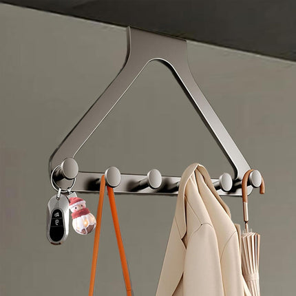 Door Hanger Hook Rack Over The Door Organizer with 6 Hooks for Coat Jacket Bag