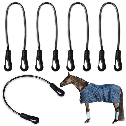 5PCS Elastic Horse Blanket Straps with Double Clips for Riding Training Stable