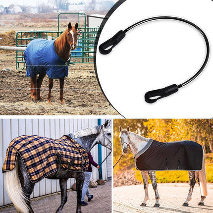 5PCS Elastic Horse Blanket Straps with Double Clips for Riding Training Stable