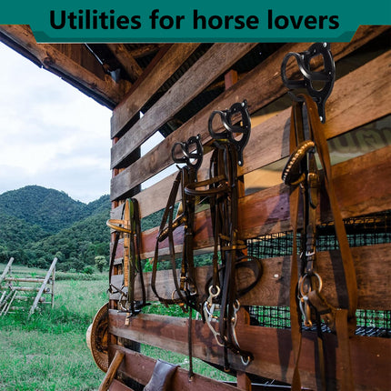 Horse Stable Tack Hooks Metal Bridle Rack Wall-Mounted Heavy Duty Accessories