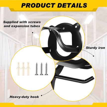 Horse Stable Tack Hooks Metal Bridle Rack Wall-Mounted Heavy Duty Accessories