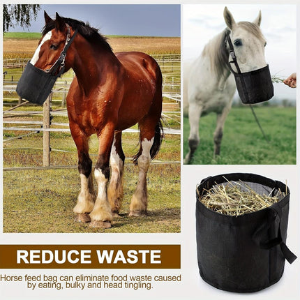 Horse Hay Feeding Bags Neck Mouth Feeding Bags for Horses Slow Feed Hay Storage