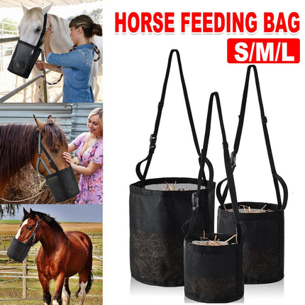 Horse Hay Feeding Bags Neck Mouth Feeding Bags for Horses Slow Feed Hay Storage