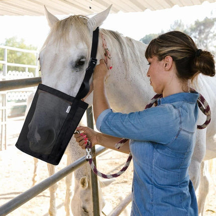 Horse Hay Feeding Bags Neck Mouth Feeding Bags for Horses Slow Feed Hay Storage