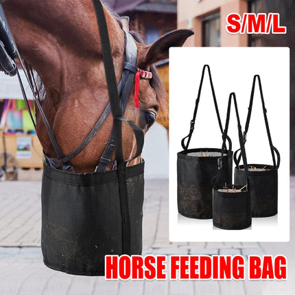 Horse Hay Feeding Bags Neck Mouth Feeding Bags for Horses Slow Feed Hay Storage