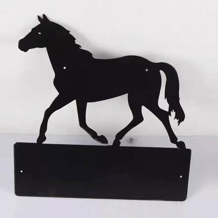 Iron Horse Stall Name Plate 26.7x25cm Black Rustic for Barn Stable Door Decor