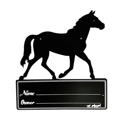 Iron Horse Stall Name Plate 26.7x25cm Black Rustic for Barn Stable Door Decor