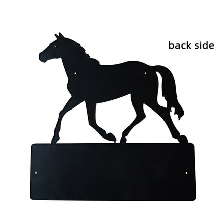 Iron Horse Stall Name Plate 26.7x25cm Black Rustic for Barn Stable Door Decor