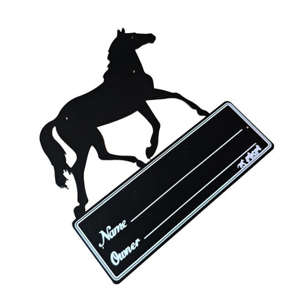 Iron Horse Stall Name Plate 26.7x25cm Black Rustic for Barn Stable Door Decor
