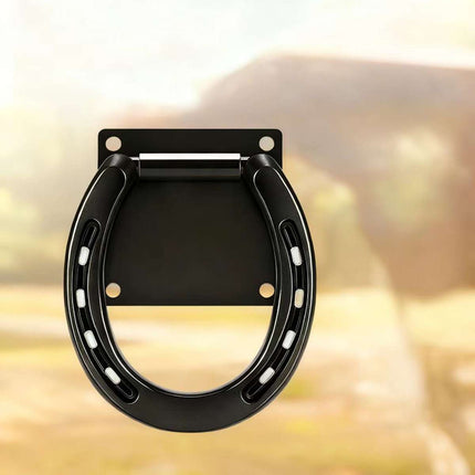 Horseshoe Style Iron Horse Tie Ring Wall Mount