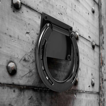 Horseshoe Style Iron Horse Tie Ring Wall Mount