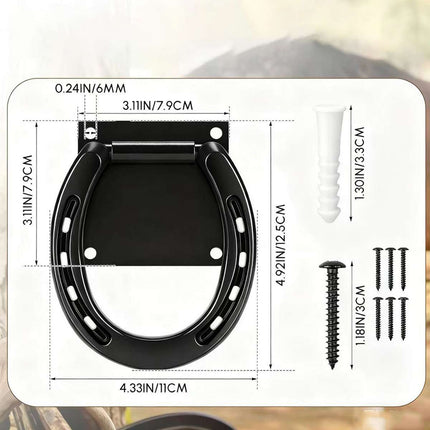 Horseshoe Style Iron Horse Tie Ring Wall Mount