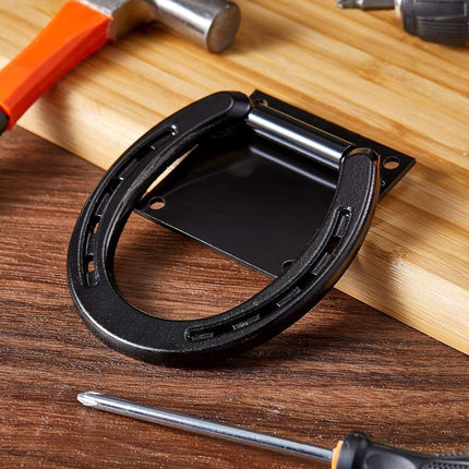 Horseshoe Style Iron Horse Tie Ring Wall Mount