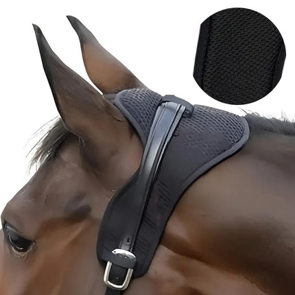 Horse Neck Protector Band Adjustable Cover Black Breathable Equine Fly Shield