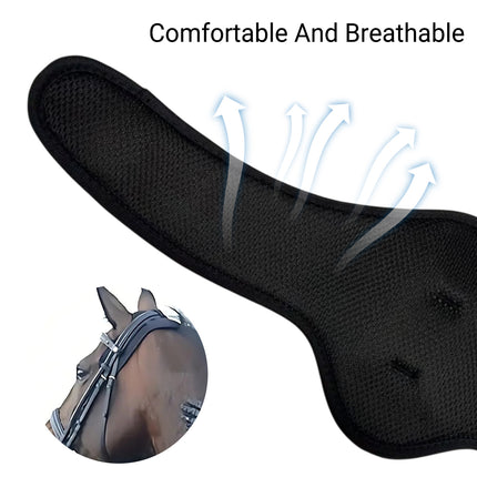 Horse Neck Protector Band Adjustable Cover Black Breathable Equine Fly Shield