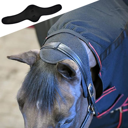 Horse Neck Protector Band Adjustable Cover Black Breathable Equine Fly Shield