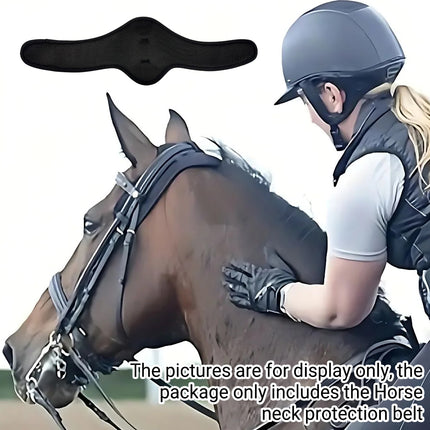 Horse Neck Protector Band Adjustable Cover Black Breathable Equine Fly Shield