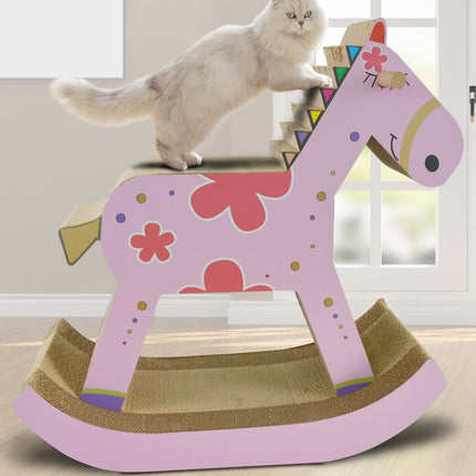 Creative Horse Shaped Cat Scratch Board Nesting Cave Cat Tree Bed Furniture Toy