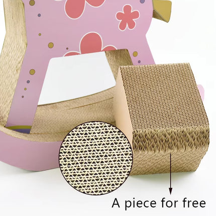 Creative Horse Shaped Cat Scratch Board Nesting Cave Cat Tree Bed Furniture Toy