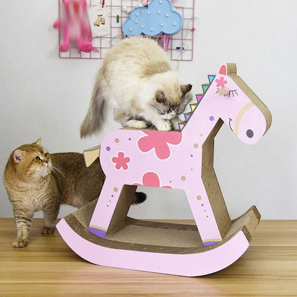 Creative Horse Shaped Cat Scratch Board Nesting Cave Cat Tree Bed Furniture Toy