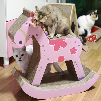 Creative Horse Shaped Cat Scratch Board Nesting Cave Cat Tree Bed Furniture Toy