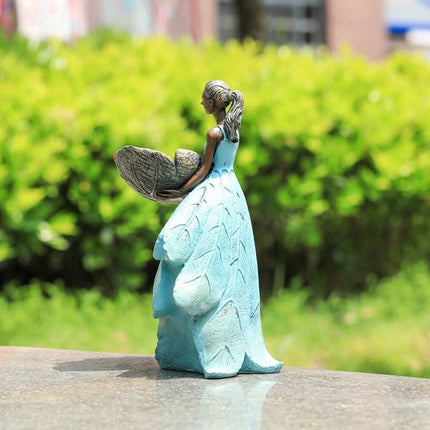 Horsetail Girl Bird Feeder Garden Decor Outdoor Yard Ornament Sculpture Figurine