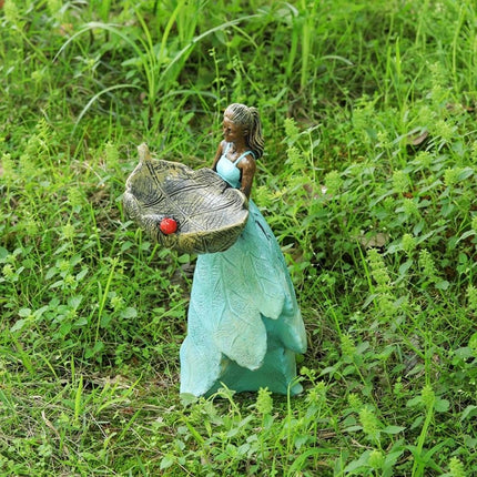 Horsetail Girl Bird Feeder Garden Decor Outdoor Yard Ornament Sculpture Figurine